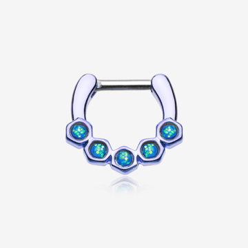 Colorline Opal Hexa Gemina Septum Clicker-Purple/Light Blue